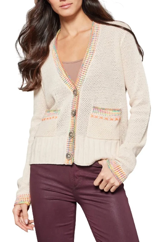 Double Track Cardigan In Sheepskin/vellum