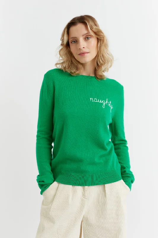 Green Wool-Cashmere Naughty or Nice Sweater