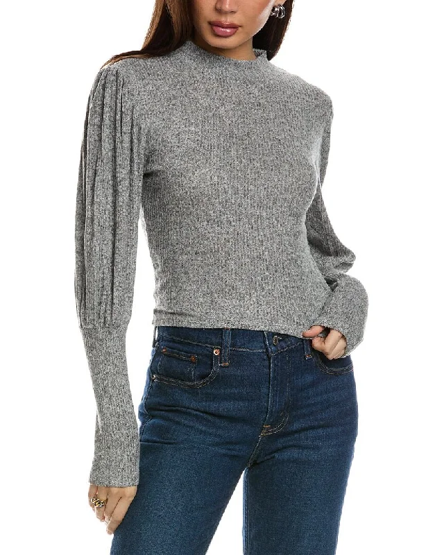 Isla Ciel Puff Sleeve Crop Sweater