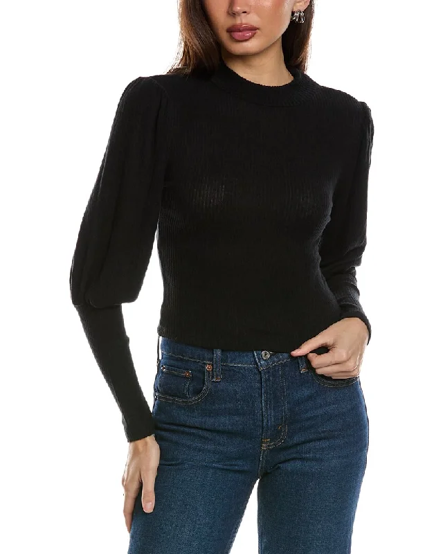 Isla Ciel Puff Sleeve Crop Sweater