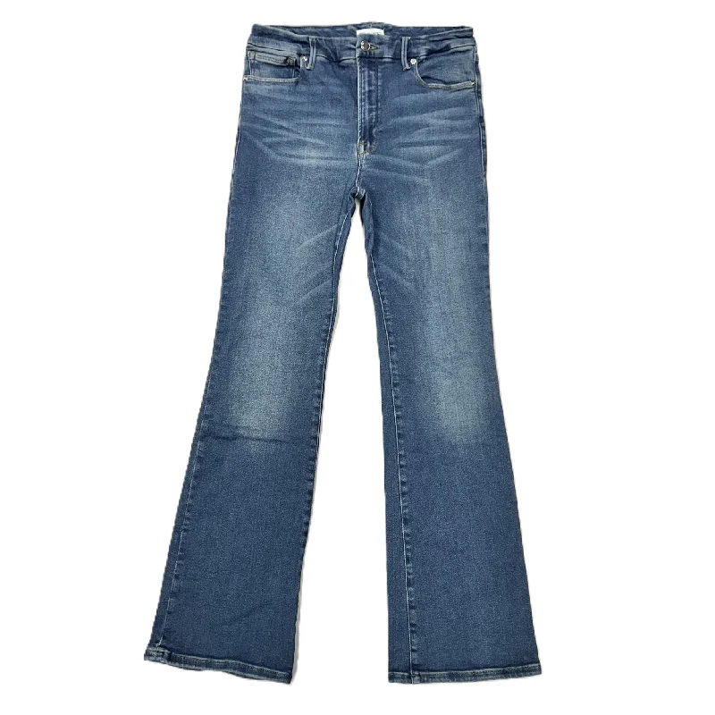 Jeans Flared By Good American In Blue Denim, Size: 10