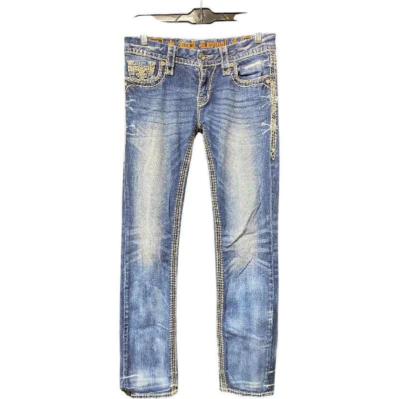 Jeans Straight By Rock Revival In Blue Denim, Size: 4