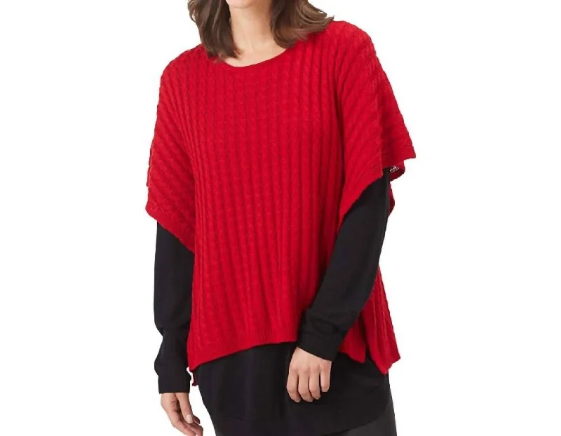 Parker Poncho In Red