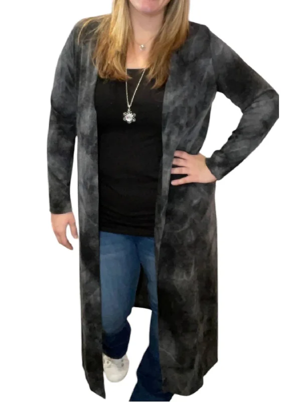 Tie Dye Duster In Charcoal