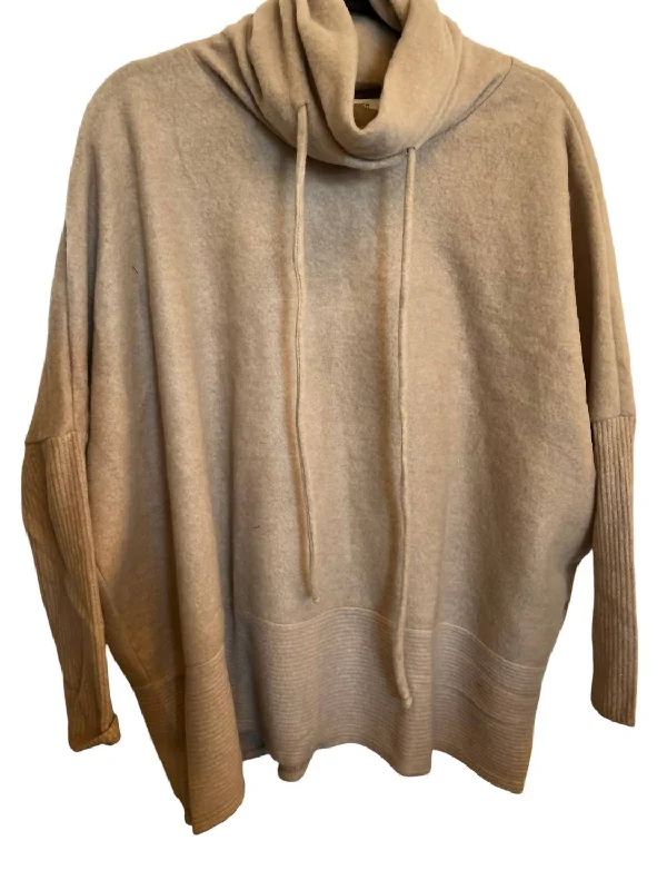 Women's Poncho Top In Tan